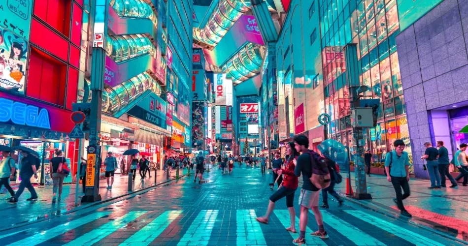 An image showing people in the streets of Tokyo, the capital city of Japan