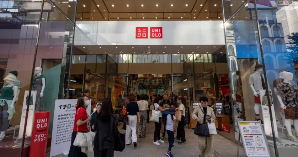 People at the Uniqlo Flagship Store in Ginza, Tokyo, Japan