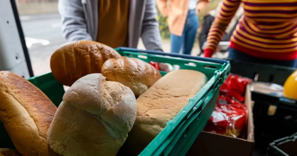 Freshly baked bread inside a busket